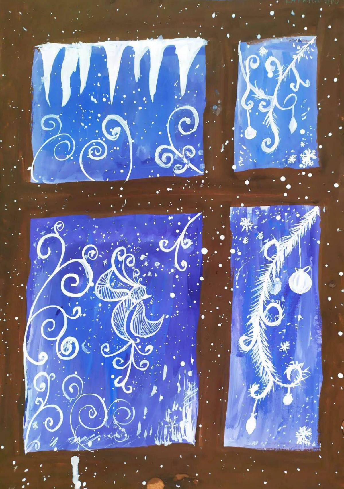 два кольори: Морозні Янголи Новогодняя раскраска для взрослых