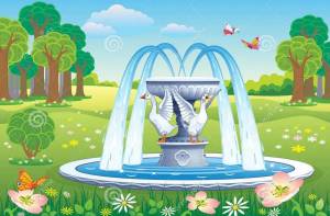 Раскраска фонтан для детей #7 #543200