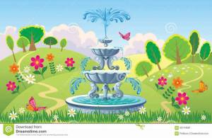 Раскраска фонтан для детей #9 #543202