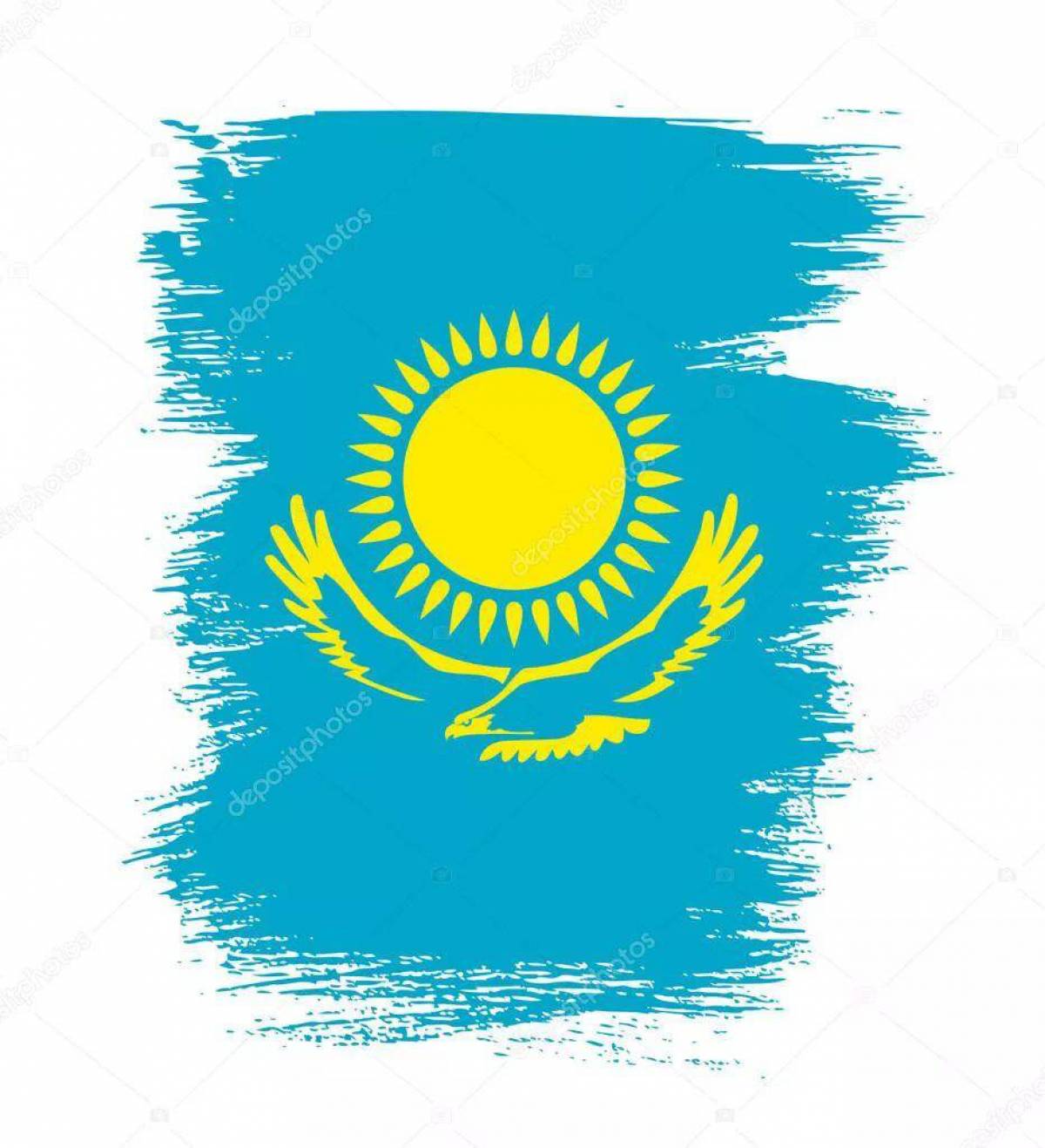 Флаг казахстана для детей #12