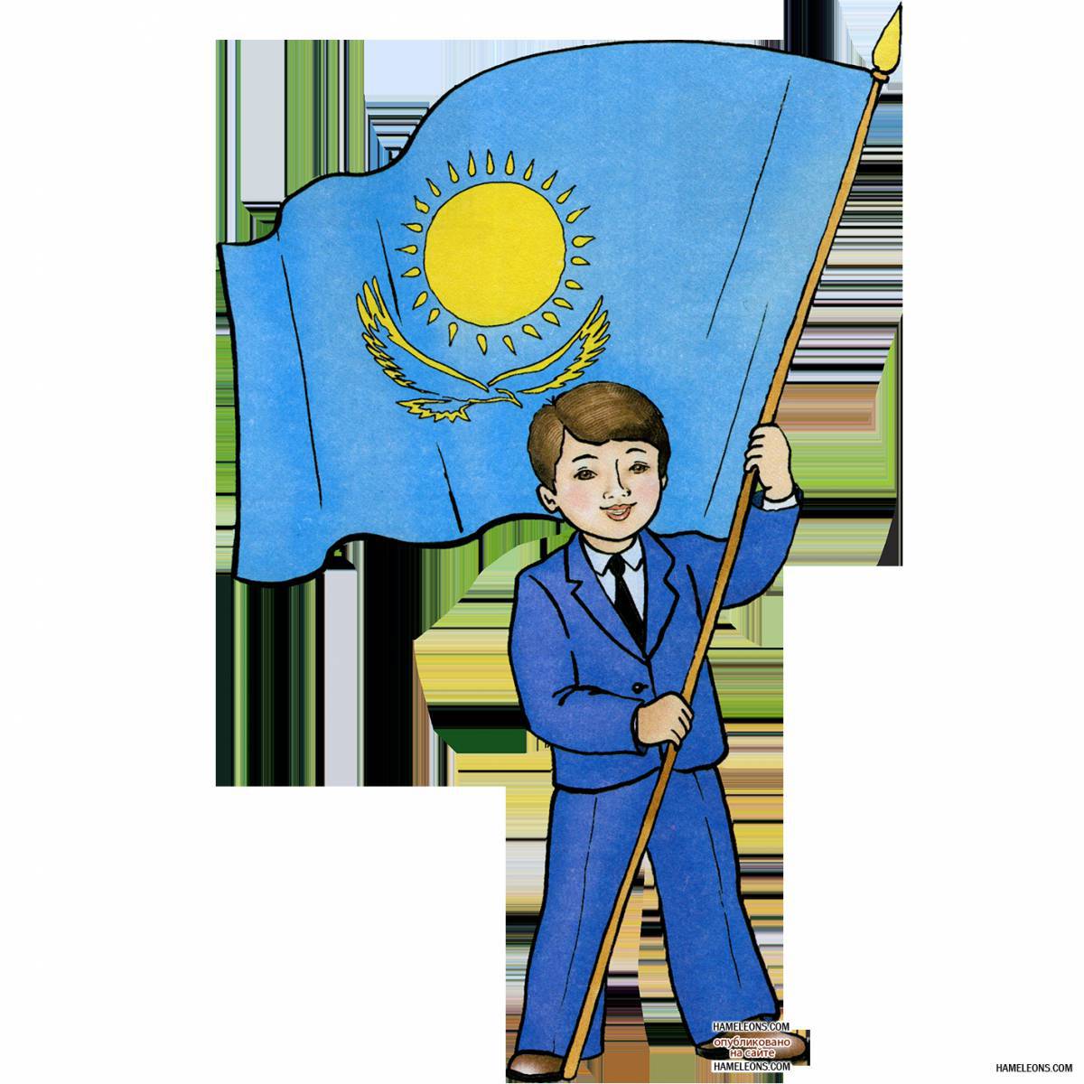 Флаг казахстана для детей #15