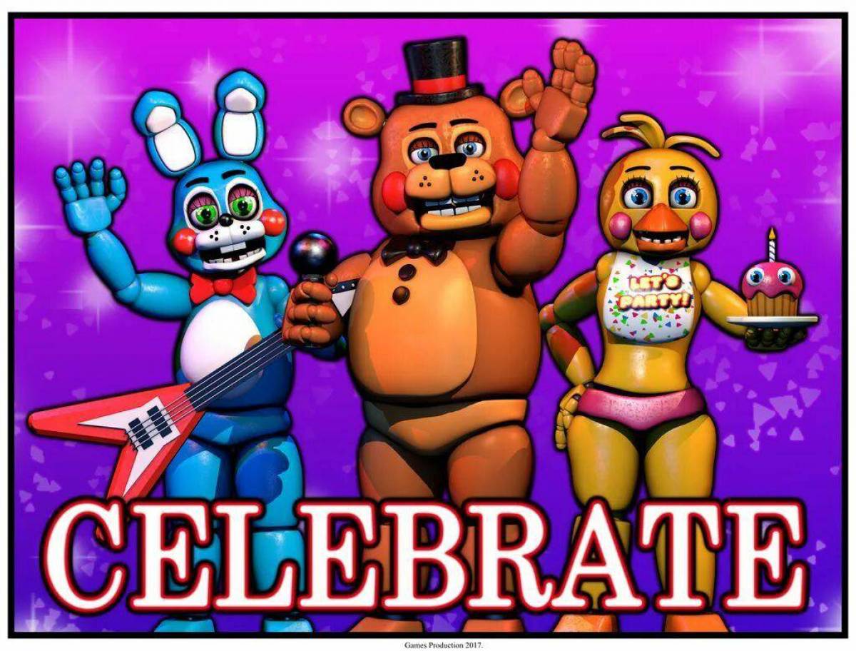 Фнаф афиша. Постеры ФНАФ 2 из игры. Плакат Фредди ФНАФ 1. Плакат FNAF 1 celebrate1. ФНАФ 5 плакаты из игры.