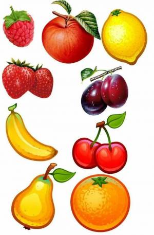 Раскраска фрукты и овощи для малышей #3 #544409