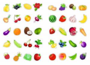 Раскраска фрукты и овощи для малышей #13 #544419