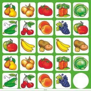Раскраска фрукты и овощи для малышей #17 #544423