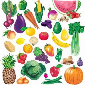 Раскраска фрукты и овощи для малышей #34 #544440