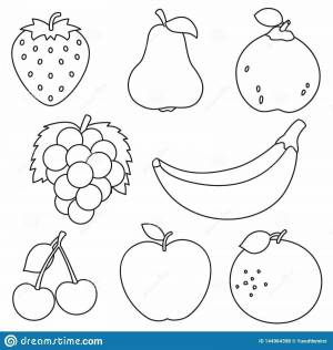 Раскраска фрукты и овощи и ягоды 5 6 лет #18 #544497