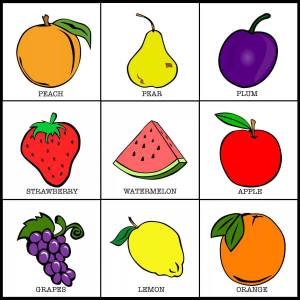 Раскраска фрукты на английском #17 #544525