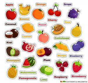 Раскраска фрукты на английском #18 #544526