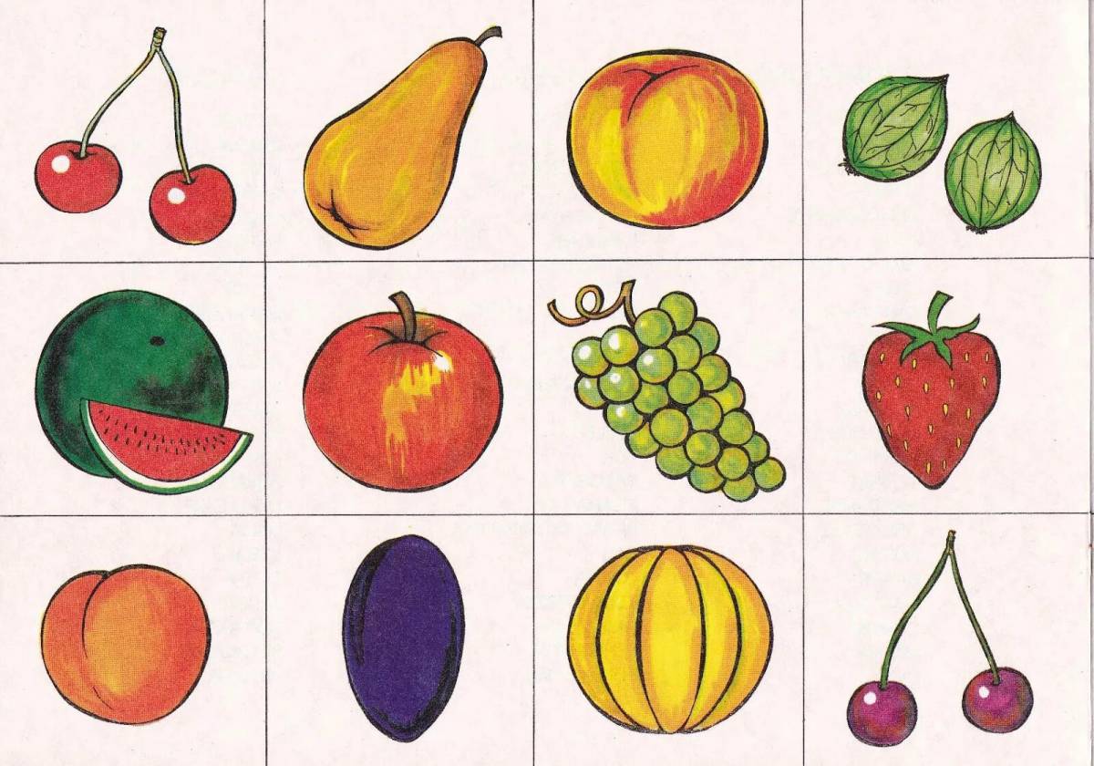 Фрукты и овощи и ягоды 5 6 лет #22
