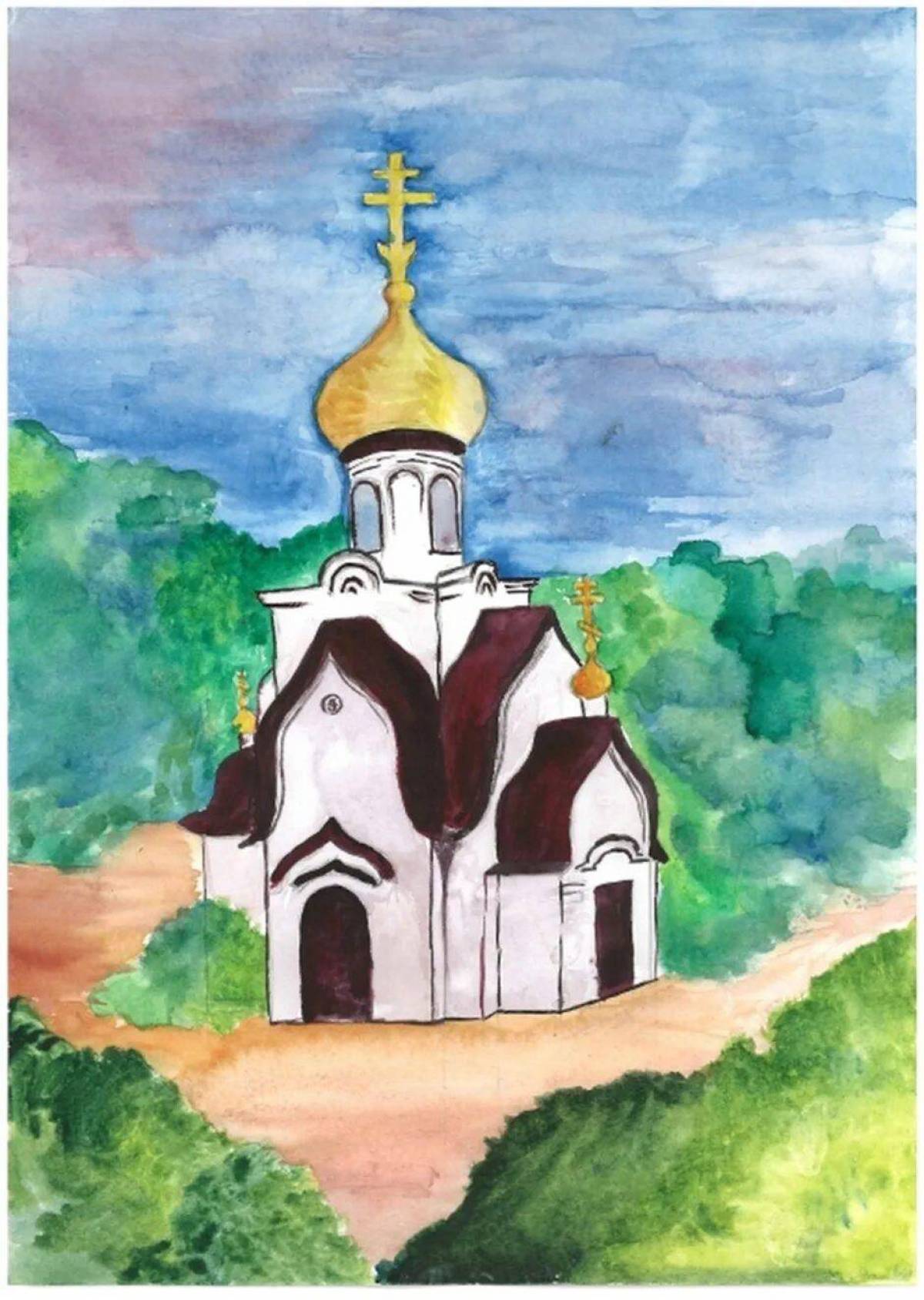 Рисунки на православную тему. Церковь рисунок. Церковь рисовать. Часовня рисунок. Нарисовать Церковь.
