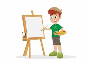 Раскраска художник для детей #30 #550689