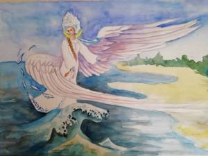 Раскраска царевна лебедь из сказки о царе салтане #4 #551322