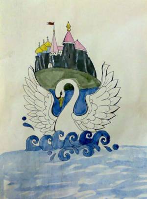 Раскраска царевна лебедь из сказки о царе салтане #25 #551343