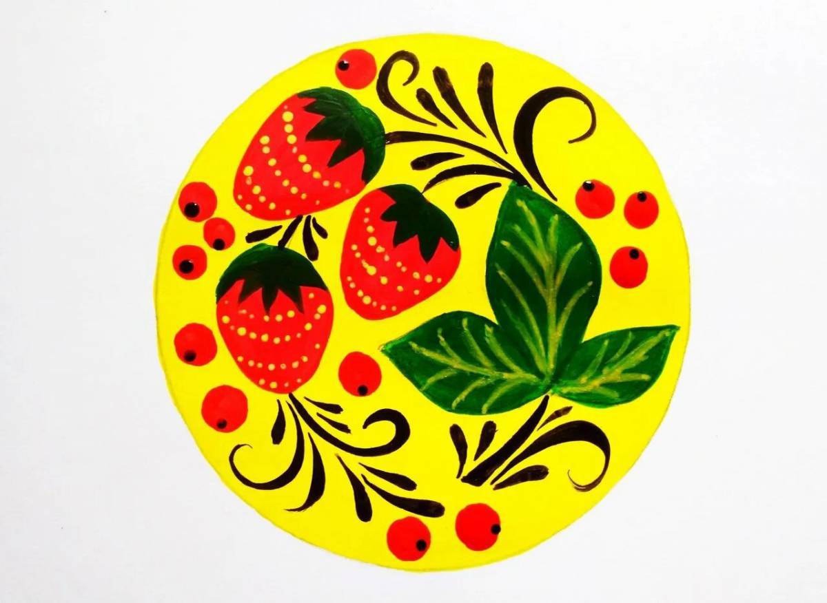 Хохломская роспись тарелка #2