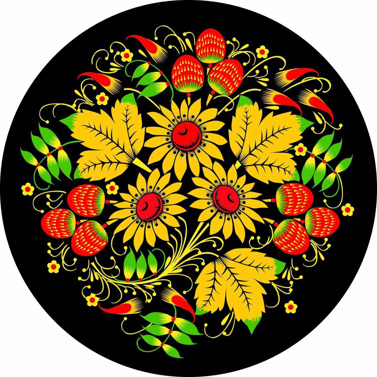 Хохломская роспись тарелка #11