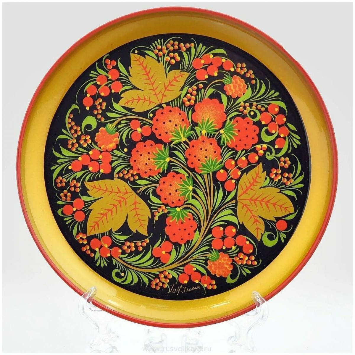 Хохломская роспись тарелка #13