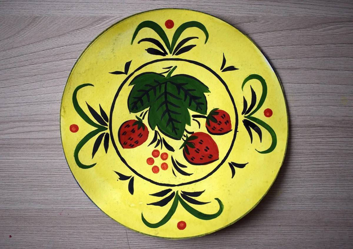 Хохломская роспись тарелка #27