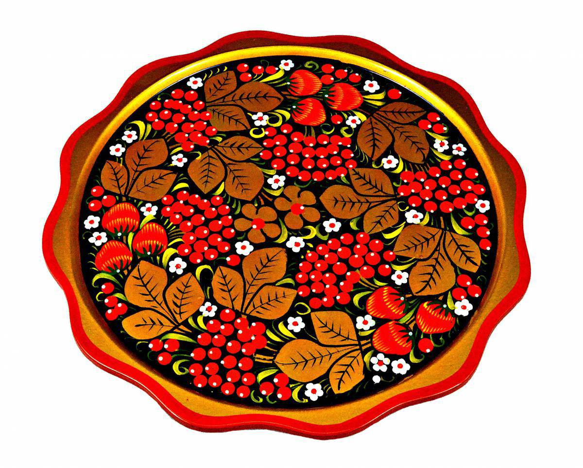 Хохломская роспись тарелка #31