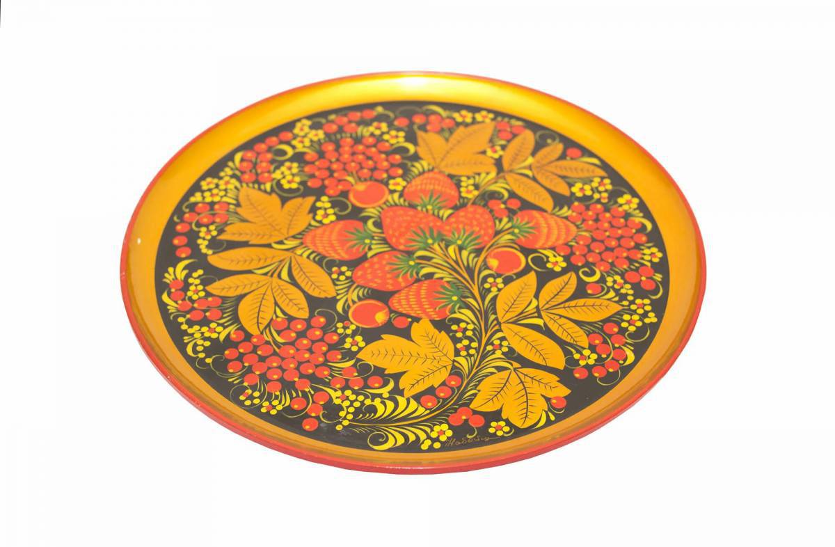 Хохломская роспись тарелка #34