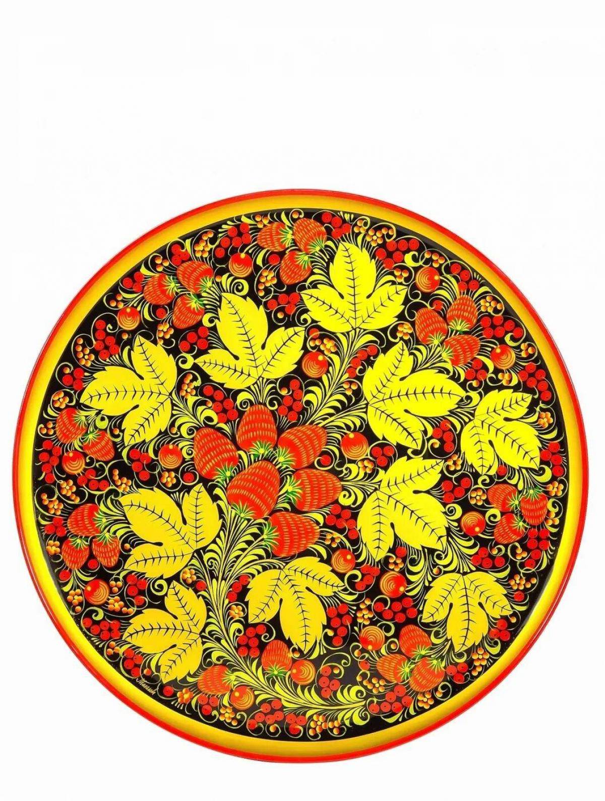Хохломская роспись тарелка #36