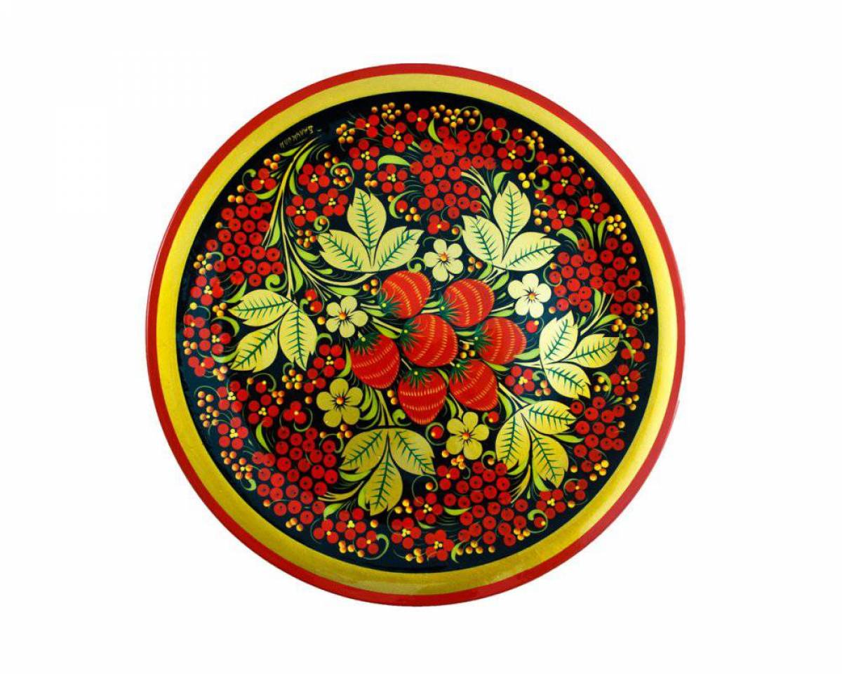 Хохломская роспись тарелка #38