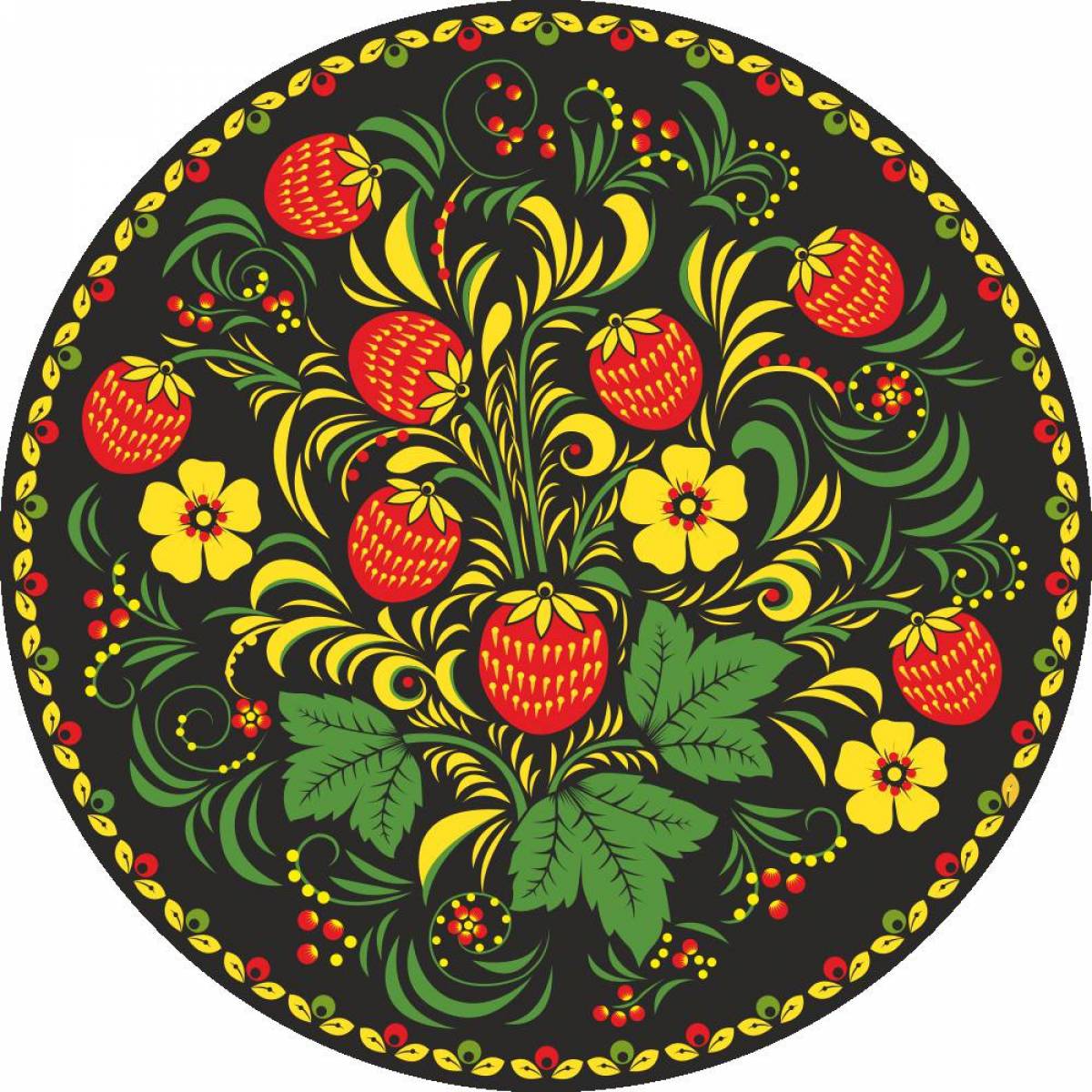 Хохломская роспись тарелка #39