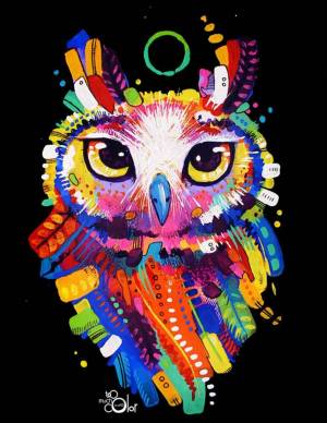 Раскраска цветная сова #4 #552016