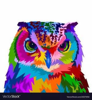 Раскраска цветная сова #6 #552018