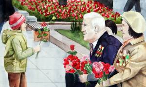 Раскраска цветы героям войны для детей #2 #553073