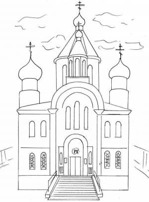 Раскраска церковь рисунок #11 #553996