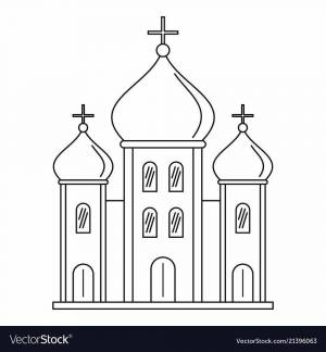 Раскраска церковь с куполами для детей #3 #554025