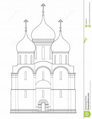 Раскраска церковь с куполами для детей #10 #554032