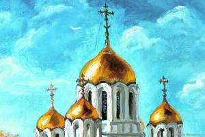 Раскраска церковь с куполами для детей #11 #554033