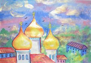 Раскраска церковь с куполами для детей #28 #554050