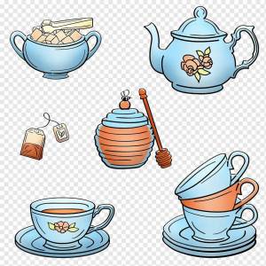 Раскраска чайная посуда для детей #8 #555427
