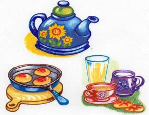 Раскраска чайная посуда для детей #26 #555445