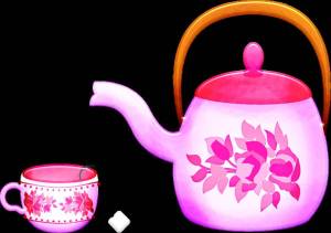 Раскраска чайник и чашка для детей #1 #555588