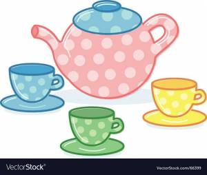 Раскраска чайник и чашка для детей #31 #555618