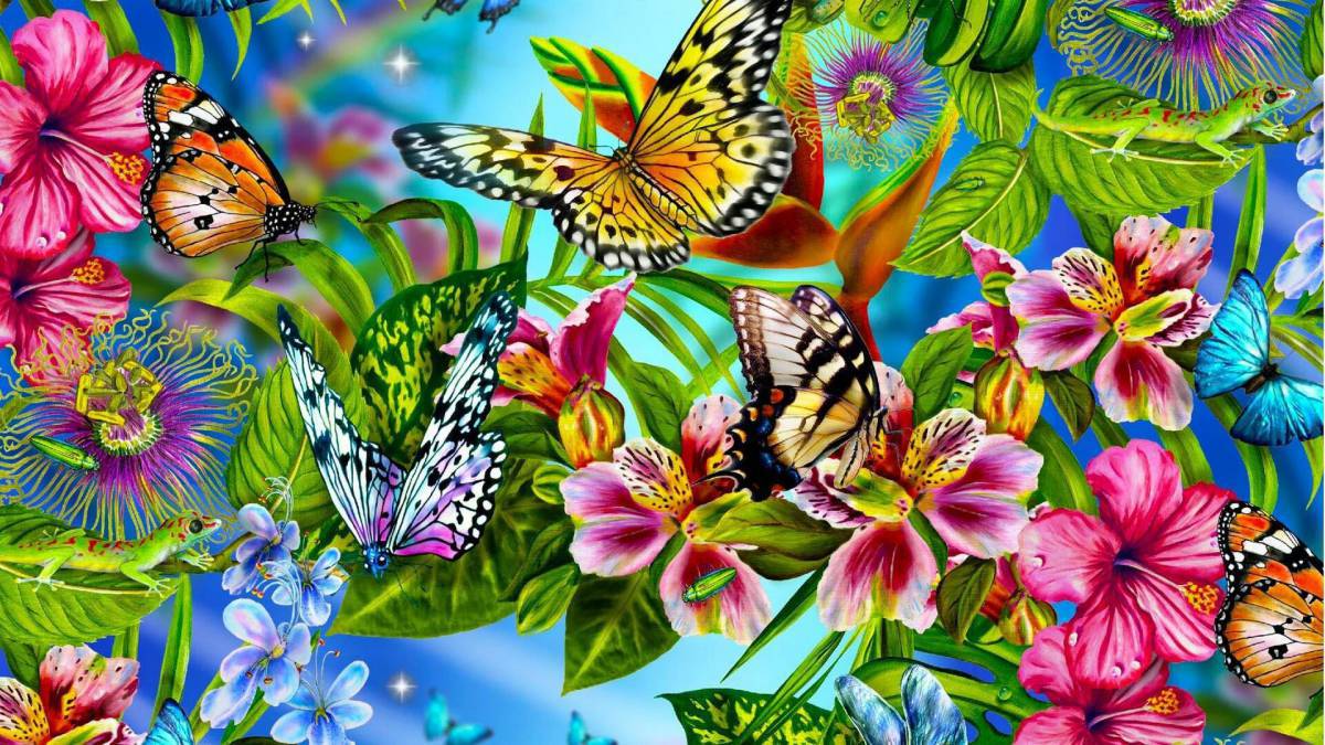 Цветы и бабочки #29