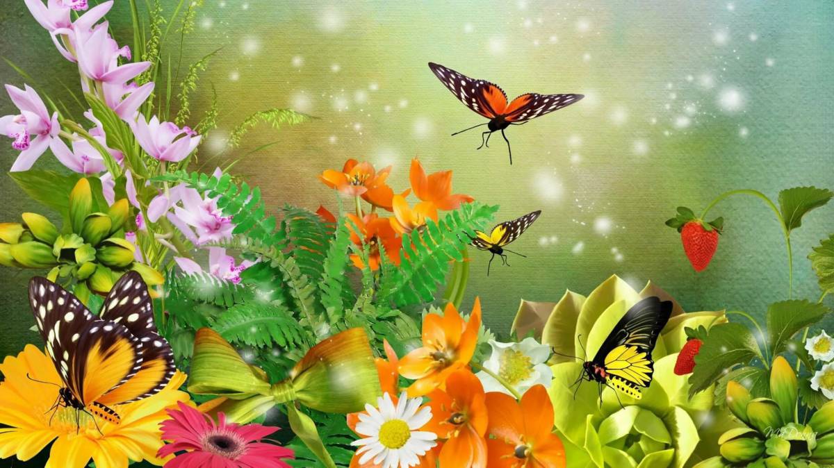 Цветы и бабочки #30