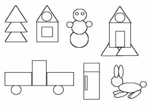 Раскраска геометрические фигуры для детей 3 4 лет #8 #52044
