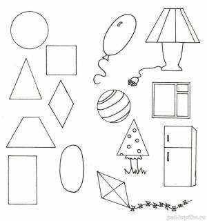Раскраска геометрические фигуры для детей 4 5 лет #5 #52069