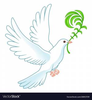 Раскраска голубь мира для детей #12 #53456