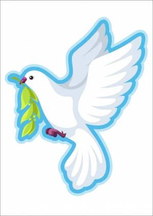 Раскраска голубь мира для детей #16 #53460