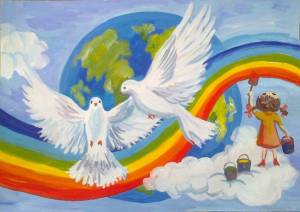 Раскраска голубь мира для детей #19 #53463