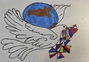 Раскраска голубь мира для детей #22 #53466