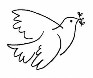Раскраска голубь мира для детей #26 #53470