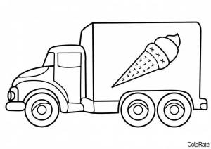 Раскраска грузовик для детей 3 4 лет #5 #54359