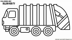 Раскраска грузовик для детей 3 4 лет #8 #54362